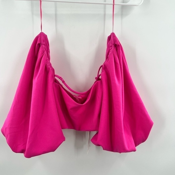 Zara pink fushia blouse puff sleeve size XS - Picture 2 of 8